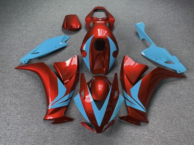2012-2016 Gloss Red and Light Blue Honda CBR1000RR Motorcycle Fairing