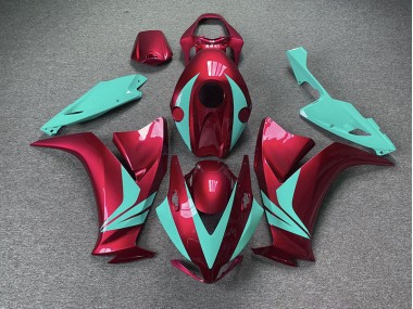 2012-2016 Gloss Red and Teal Honda CBR1000RR Motorcycle Fairing
