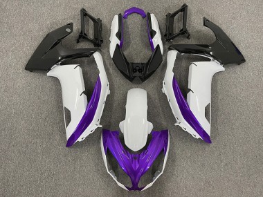 2012-2016 Gloss White & Purple Kawasaki Ninja 650R Motorcycle Fairing