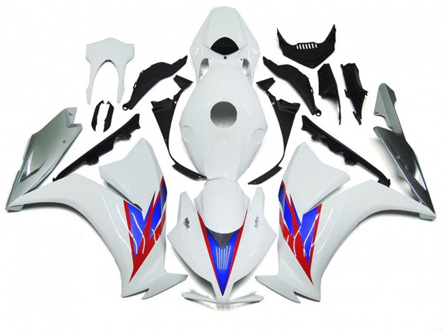 2012-2016 Gloss White and Silver Honda CBR1000RR Motorcycle Fairing