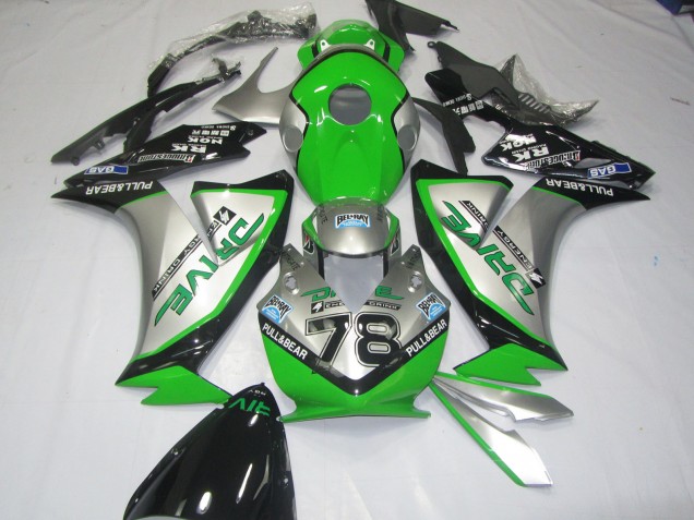 2012-2016 Green Silver Honda CBR1000RR Motorcycle Fairing