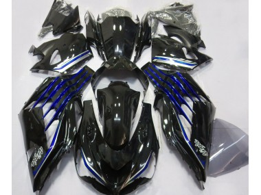 2012-2021 Gloss Black & Blue Kawasaki ZX14R Motorcycle Fairing