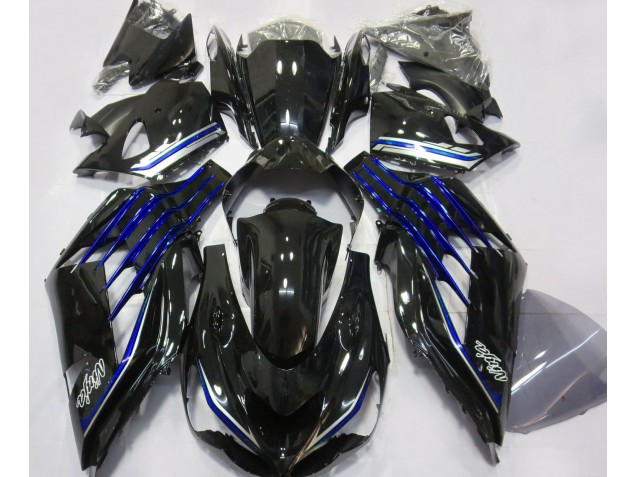 2012-2021 Gloss Black & Blue Kawasaki ZX14R Motorcycle Fairing