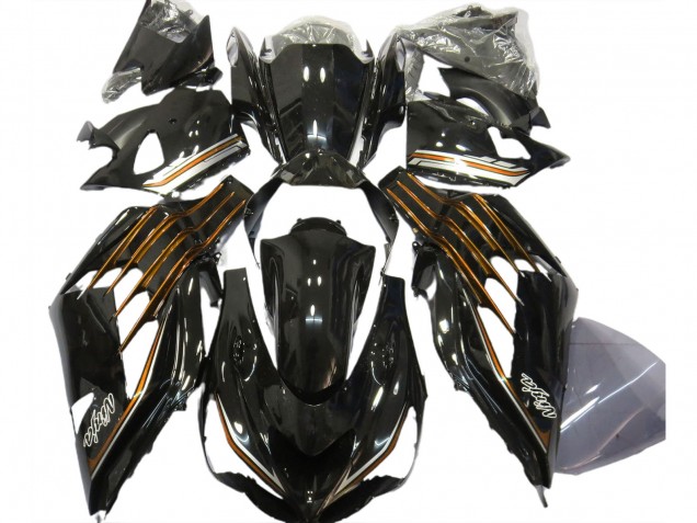 2012-2021 Gloss Black & Orange Kawasaki ZX14R Motorcycle Fairing 2012-2021 Gloss Black & Orange Kawasaki ZX14R Motorcycle Fairing