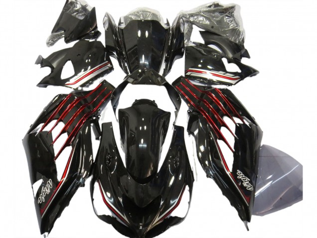 2012-2021 Gloss Black & Red Kawasaki ZX14R Motorcycle Fairing 2012-2021 Gloss Black & Red Kawasaki ZX14R Motorcycle Fairing