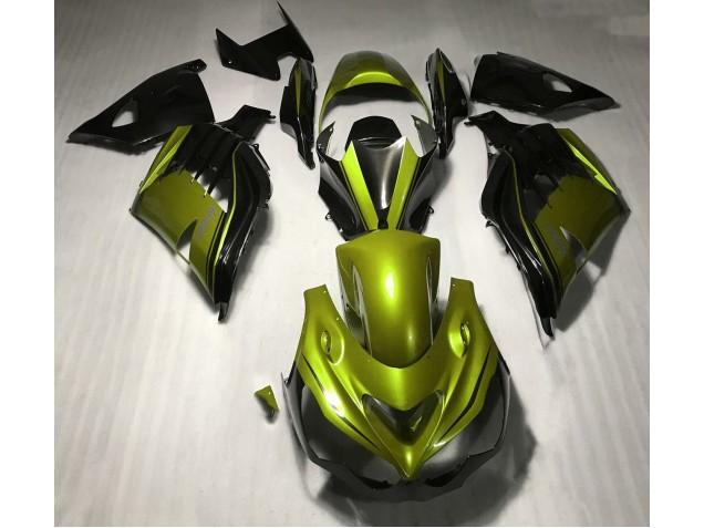 2012-2021 Gloss Yellow and Black Kawasaki ZX14R Motorcycle Fairing 2012-2021 Gloss Yellow and Black Kawasaki ZX14R Motorcycle Fairing