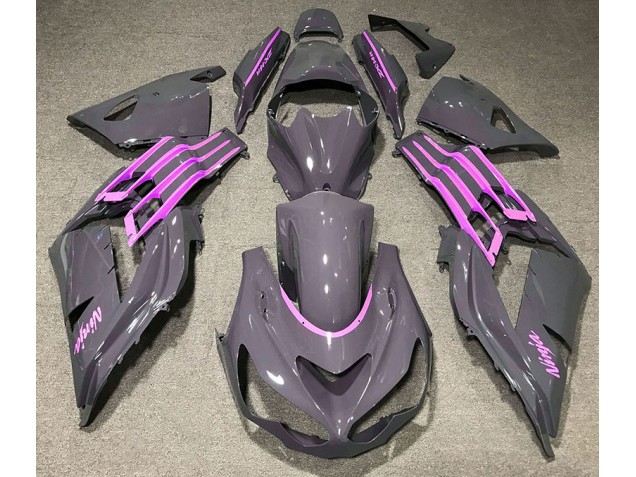 2012-2021 Nardo Grey & Pink Kawasaki ZX14R Motorcycle Fairing