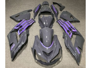 2012-2021 Nardo Grey & Purple Kawasaki ZX14R Motorcycle Fairing