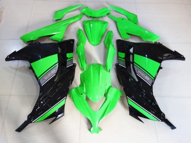 2013-2018 Black and Green Gloss Kawasaki Ninja 300 Motorcycle Fairing