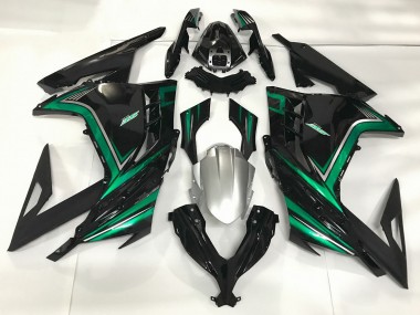2013-2018 Gloss Black & Emerald Green Kawasaki Ninja 300 Motorcycle Fairing