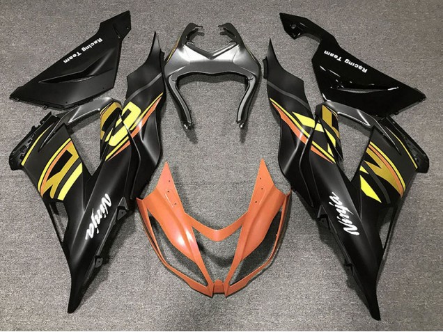 2013-2018 Gloss Black & Orange Kawasaki ZX6R Motorcycle Fairing 2013-2018 Gloss Black & Orange Kawasaki ZX6R Motorcycle Fairing
