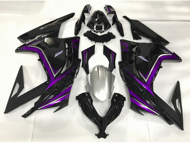 2013-2018 Gloss Black & Purple Kawasaki Ninja 300 Motorcycle Fairing 2013-2018 Gloss Black & Purple Kawasaki Ninja 300 Motorcycle Fairing