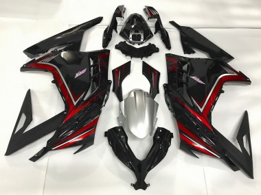 2013-2018 Gloss Black & Red Kawasaki Ninja 300 Motorcycle Fairing