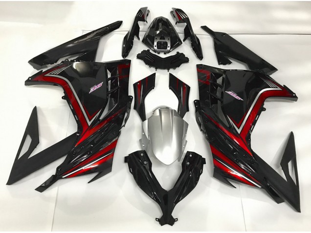 2013-2018 Gloss Black & Red Kawasaki Ninja 300 Motorcycle Fairing 2013-2018 Gloss Black & Red Kawasaki Ninja 300 Motorcycle Fairing