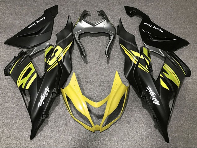 2013-2018 Gloss Black & Yellow Kawasaki ZX6R Motorcycle Fairing