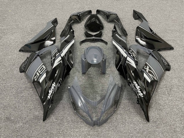 2013-2018 Gloss Grey and Black Kawasaki ZX6R Motorcycle Fairing