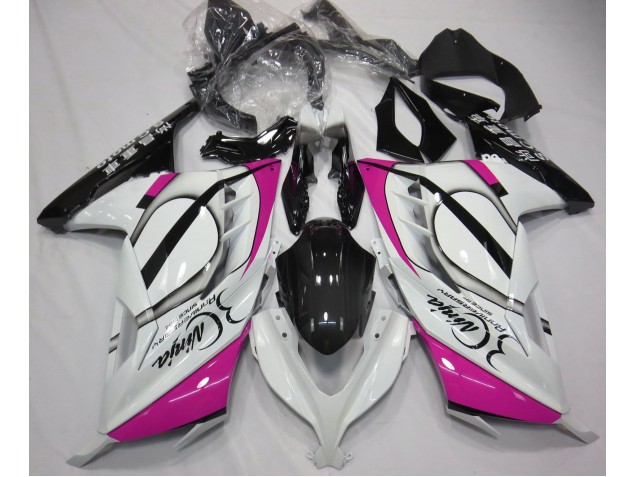 2013-2018 Gloss White & Pink Kawasaki Ninja 300 Motorcycle Fairing 2013-2018 Gloss White & Pink Kawasaki Ninja 300 Motorcycle Fairing