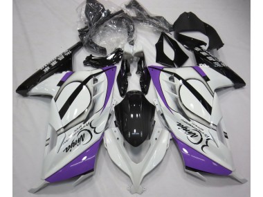 2013-2018 Gloss White & Purple Kawasaki Ninja 300 Motorcycle Fairing