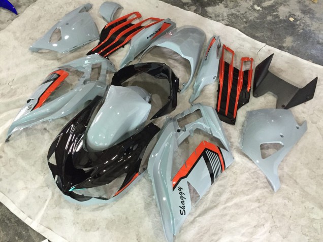 2013-2018 Nardo and Orange Shaggy Kawasaki ZX6R Motorcycle Fairing