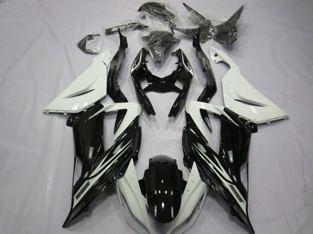 2013-2018 Plain Gloss Black White Kawasaki ZX6R Motorcycle Fairing 2013-2018 Plain Gloss Black White Kawasaki ZX6R Motorcycle Fairing