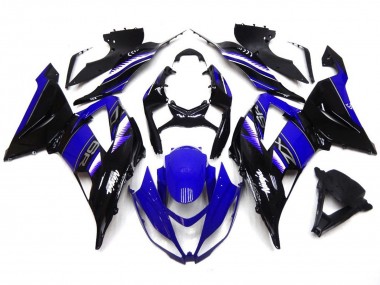 2013-2018 Vibrant Deep Blue and Black Kawasaki ZX6R Motorcycle Fairing