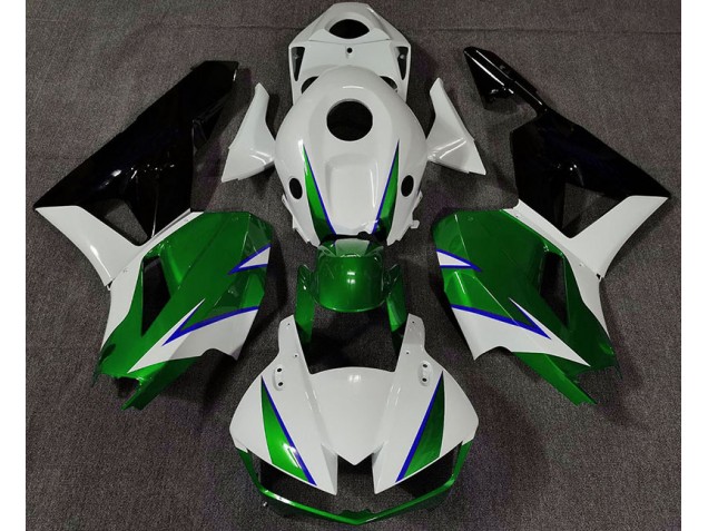2013-2023 Gloss Green White and Blue Honda CBR600RR Motorcycle Fairing