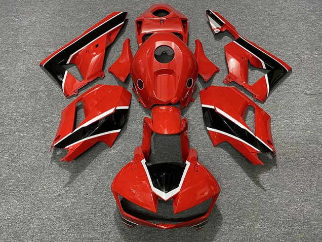 2013-2023 Gloss Red Black and White Honda CBR600RR Motorcycle Fairing