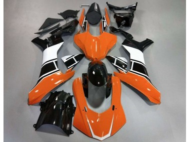 2015-2019 Gloss Orange White and Black Yamaha R1 Motorcycle Fairing
