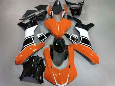2015-2019 Gloss Orange White and Black Yamaha R1 Motorcycle Fairing