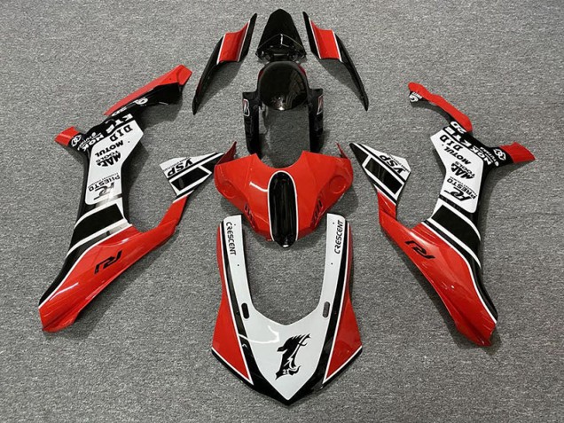 2015-2019 Gloss Red & White Yamaha R1 Motorcycle Fairing 2015-2019 Gloss Red & White Yamaha R1 Motorcycle Fairing