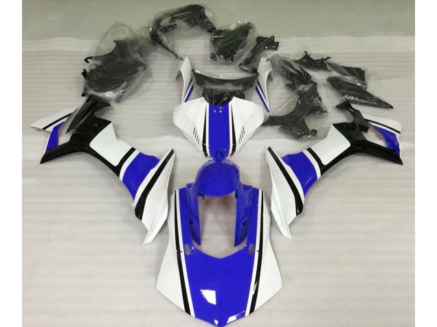 2015-2019 Gloss White Blue and Black Yamaha R1 Motorcycle Fairing 2015-2019 Gloss White Blue and Black Yamaha R1 Motorcycle Fairing