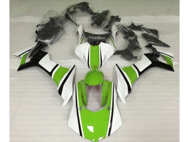 2015-2019 Gloss White Green and Black Yamaha R1 Motorcycle Fairing