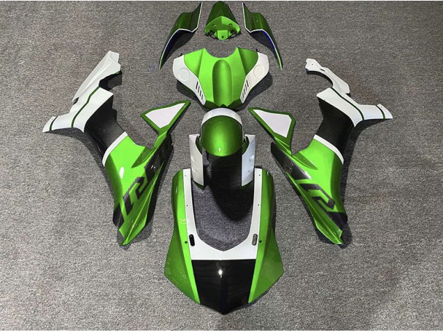 2015-2019 Green & Carbon Fiber Accents Yamaha R1 Motorcycle Fairing
