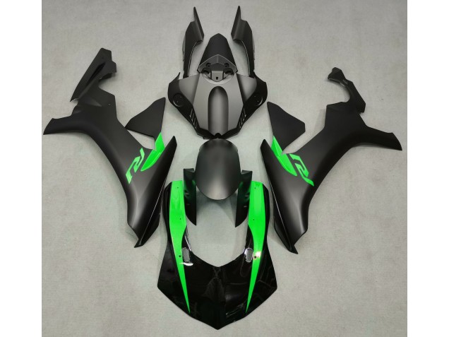 2015-2019 Matte Black & Green Yamaha R1 Motorcycle Fairing 2015-2019 Matte Black & Green Yamaha R1 Motorcycle Fairing