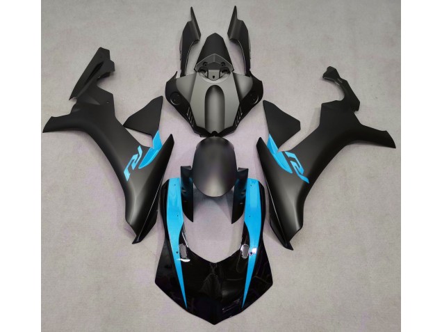 2015-2019 Matte Black & Light Blue Yamaha R1 Motorcycle Fairing