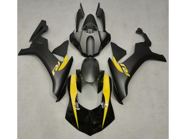 2015-2019 Matte Black & Yellow Yamaha R1 Motorcycle Fairing