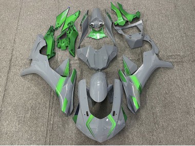 2015-2019 Nardo Grey & Green Accents Yamaha R1 Motorcycle Fairing