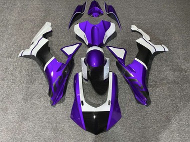 2015-2019 Purple & Carbon Fiber Accents Yamaha R1 Motorcycle Fairing