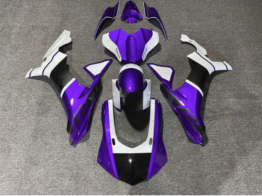 2015-2019 Purple & Carbon Fiber Accents Yamaha R1 Motorcycle Fairing