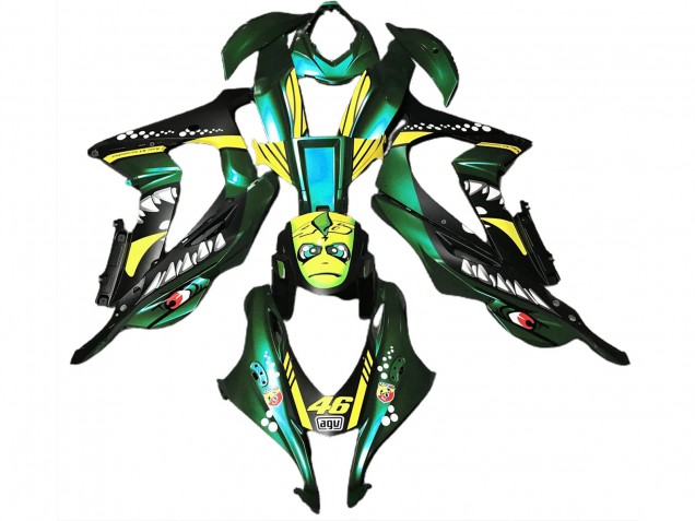 2016-2019 Forest Green Shark Kawasaki ZX10R Motorcycle Fairing