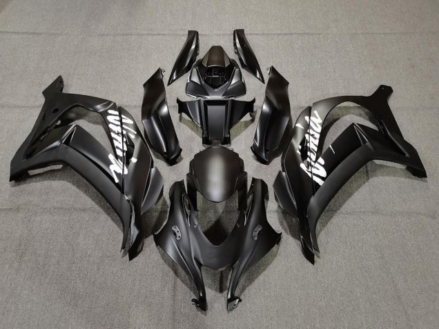 2016-2019 Matte Black with White Kawasaki ZX10R Motorcycle Fairing
