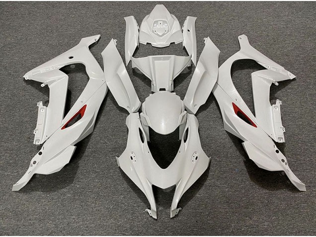 2016-2019 Pearl White Red Trim Kawasaki ZX10R Motorcycle Fairing