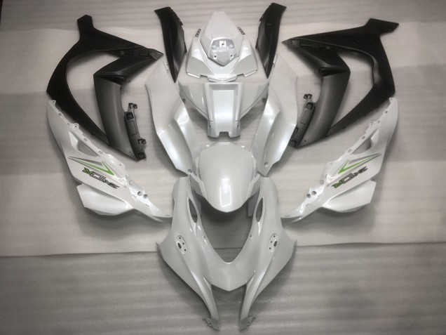 2016-2019 Pearl White and Green Kawasaki ZX10R Motorcycle Fairing 2016-2019 Pearl White and Green Kawasaki ZX10R Motorcycle Fairing
