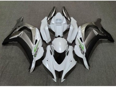 2016-2019 Pearl White and Silver Kawasaki ZX10R Motorcycle Fairing