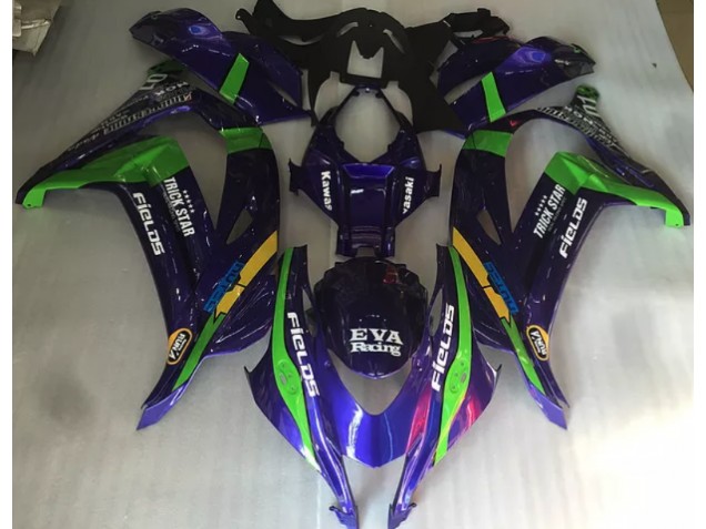 2016-2019 Purple Green and Gloss Kawasaki ZX10R Motorcycle Fairing