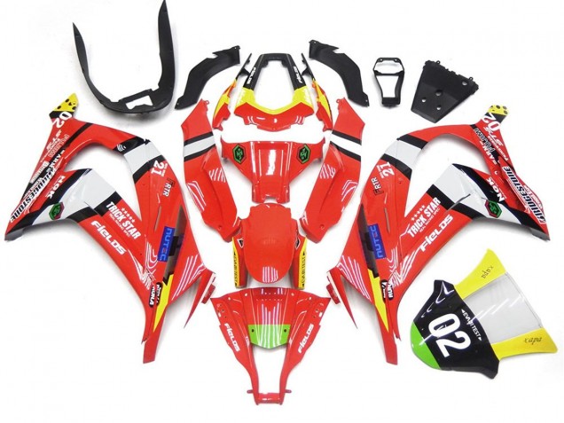 2016-2019 Red and Black w White Kawasaki ZX10R Motorcycle Fairing 2016-2019 Red and Black w White Kawasaki ZX10R Motorcycle Fairing