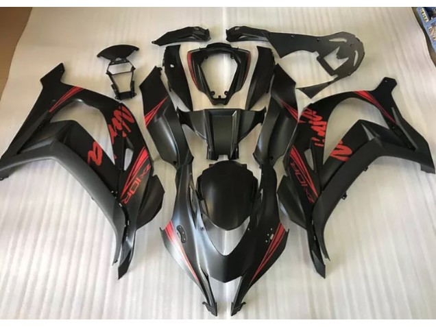 2016-2019 Satin Black & Red Kawasaki ZX10R Motorcycle Fairing 2016-2019 Satin Black & Red Kawasaki ZX10R Motorcycle Fairing
