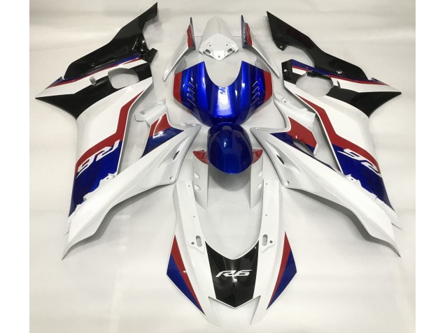 2017-2021 Gloss White and Deep Blue Yamaha R6 Motorcycle Fairing 2017-2021 Gloss White and Deep Blue Yamaha R6 Motorcycle Fairing