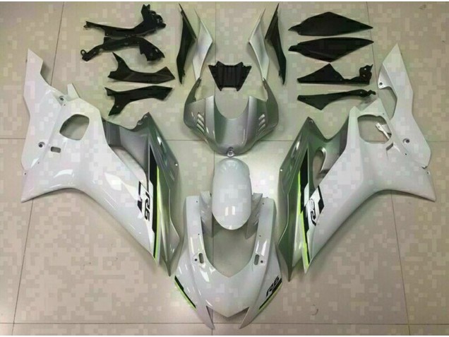 2017-2021 Gloss White and Silver Yamaha R6 Motorcycle Fairing 2017-2021 Gloss White and Silver Yamaha R6 Motorcycle Fairing
