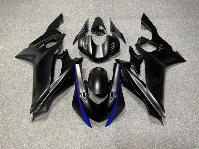 2017-2021 Matte Black & Blue Accents Yamaha R6 Motorcycle Fairing 2017-2021 Matte Black & Blue Accents Yamaha R6 Motorcycle Fairing